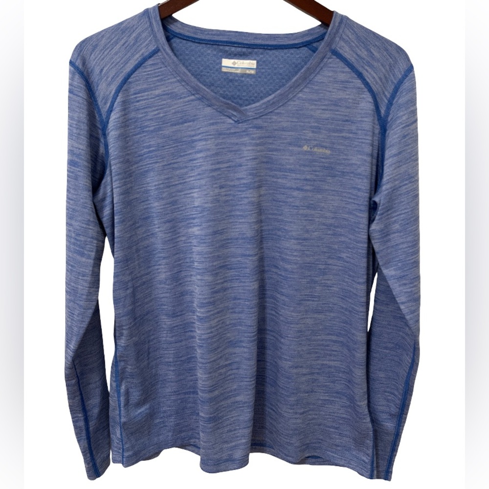Columbia Women’s XL Blue V Neck Long Sleeve Shirt Top EUC